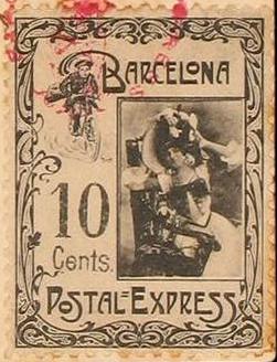 Barcelona-Postal-Express-stamp-Briefmarke-Stamp-Sello-Timbro–francobollo-Timbre