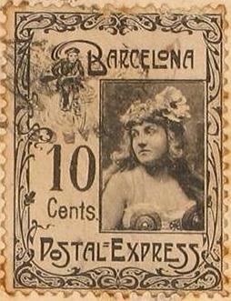 Barcelona-Postal-Express-stamp-Briefmarke-Stamp-Sello-Timbro–francobollo-Timbre