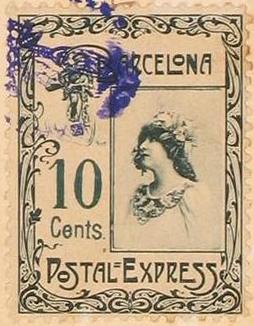 Barcelona-Postal-Express-stamp-Briefmarke-Stamp-Sello-Timbro–francobollo-Timbre