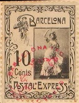 Barcelona-Postal-Express-stamp-Briefmarke-Stamp-Sello-Timbro–francobollo-Timbre