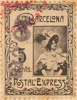 Barcelona-Postal-Express-stamp-Briefmarke-Stamp-Sello-Timbro–francobollo-Timbre