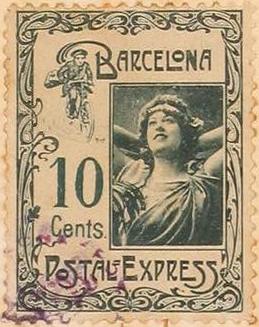 Barcelona-Postal-Express-stamp-Briefmarke-Stamp-Sello-Timbro–francobollo-Timbre