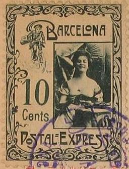 Barcelona-Postal-Express-stamp-Briefmarke-Stamp-Sello-Timbro–francobollo-Timbre