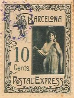 Barcelona-Postal-Express-stamp-Briefmarke-Stamp-Sello-Timbro–francobollo-Timbre