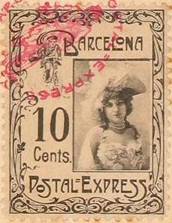 Barcelona-Postal-Express-stamp-Briefmarke-Stamp-Sello-Timbro–francobollo-Timbre