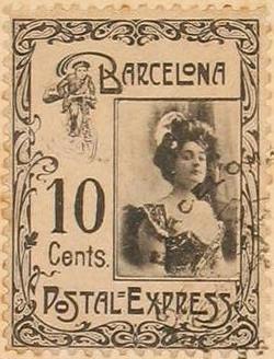 Barcelona-Postal-Express-stamp-Briefmarke-Stamp-Sello-Timbro–francobollo-Timbre