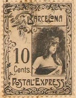 Barcelona-Postal-Express-stamp-Briefmarke-Stamp-Sello-Timbro–francobollo-Timbre