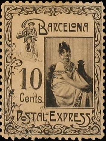 Barcelona-Postal-Express-stamp-Briefmarke-Stamp-Sello-Timbro–francobollo-Timbre