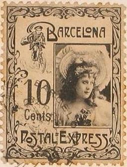 Barcelona-Postal-Express-stamp-Briefmarke-Stamp-Sello-Timbro–francobollo-Timbre