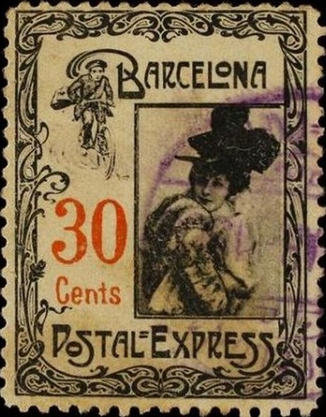 Barcelona-Postal-Express-stamp-Briefmarke-Stamp-Sello-Timbro–francobollo-Timbre