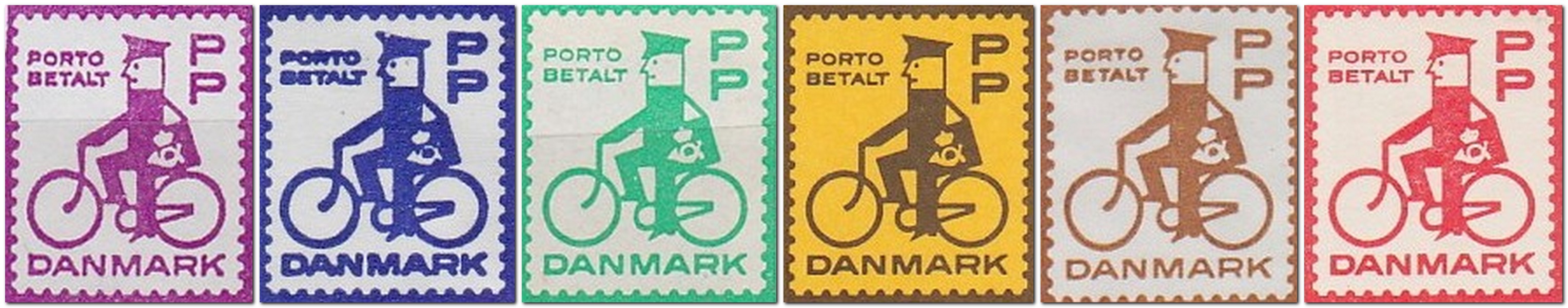 Postal-Stationery-bicycle-philately-stamps-Danish-Postman-Porto-Betalt-gallery