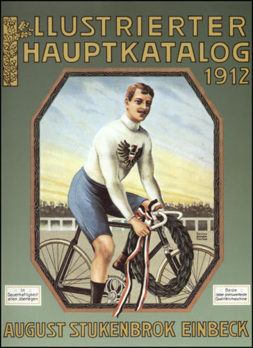 German-Empire-August-Stukenbrok-Einbeck-perfin-bicycle-stamps-Fahrradhaus-Eigentum-der-Deutschland-Fahrradwerke-museum-print-backside-Katalog