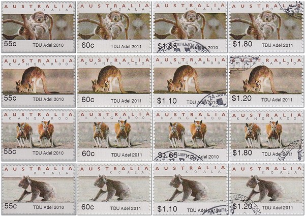 TDU-Tour-Down-Under-Adelaide-Australia-Koala-ATM-counter-face-values-2010-bicycle-velo-Fahrrad-Briefmarke-stamp
