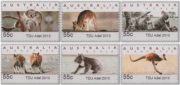 TDU-Tour-Down-Under-Adelaide-Australia-Koala-ATM-counter-printed-stamp-2010-bicycle-velo-Fahrrad-Briefmarke-stamp