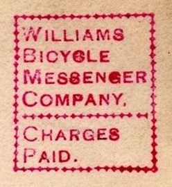 Williams-Bicycle-Messenger-Company-Louisville-Kentucky-1889-velo-Fahrrad-charges-paid-RE21048-stamp